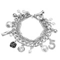Pulseras de perlas de múltiples capas coreanas Número de flores pequeñas 5 Joyas de cadena de metales pesados ​​de estilo europeo y americano